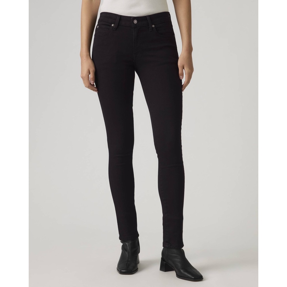 Levis 711 Skinny Jeans Womens 28x30 Black Mid Rise Stretch Denim 18881-0049